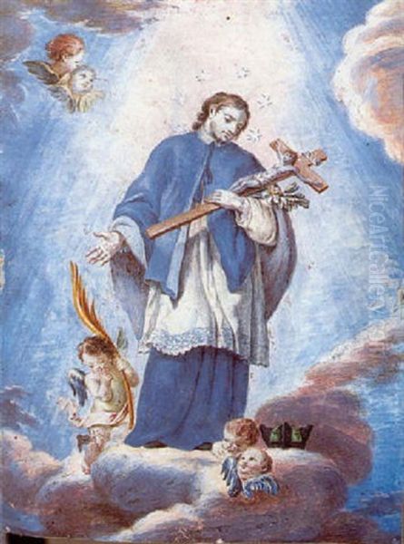 La Imagen De San Juan Nepomuceno Oil Painting by Manuel de la Cruz y Cano