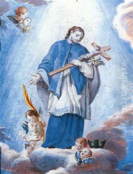 San Juan Nepomuceno Oil Painting by Manuel de la Cruz y Cano