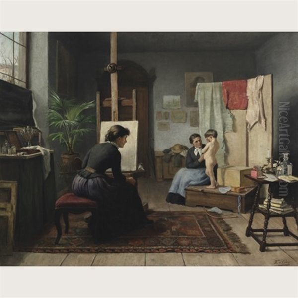 The Bashful Model Oil Painting by Karoly Csuzy