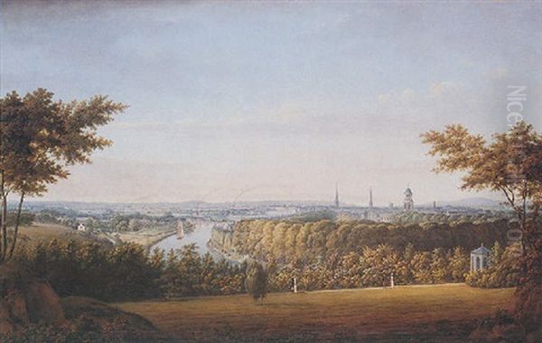 View Of Shrewsbury Oil Painting by George Cuitt