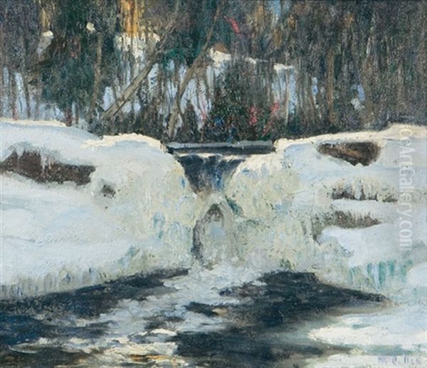Little Waterfall On The Cache River Oil Painting by Maurice Galbraith Cullen