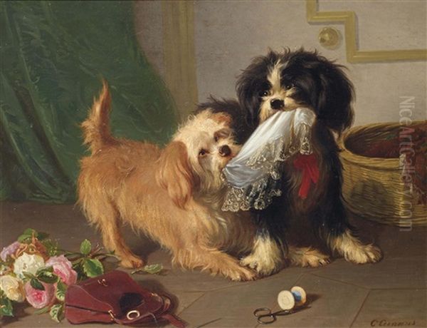 The Cheeky Dogs Oil Painting by Conradyn Cunaeus