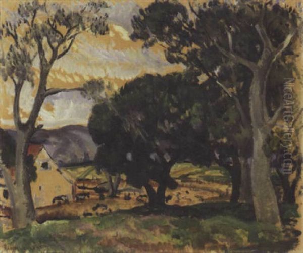 The Farm Oil Painting by Rinaldo Cuneo