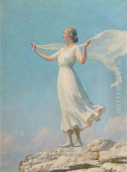 The South Wind (breezy Day) Oil Painting by Charles Curran