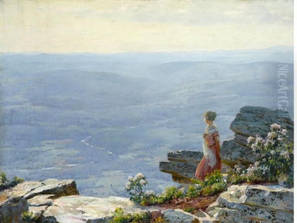 Haze In The Valley Oil Painting by Charles Curran