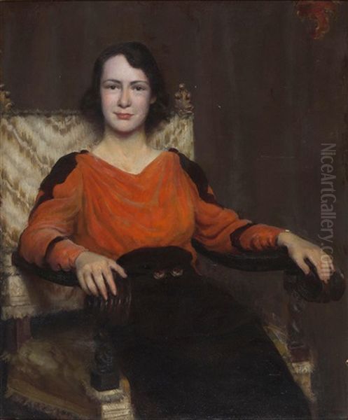 Portrait Of Nina Clemens Gabrilowitsch Oil Painting by Charles Curran