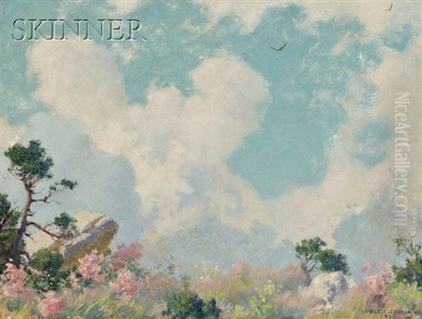 Wild Azalias On The Mountain Top Oil Painting by Charles Curran