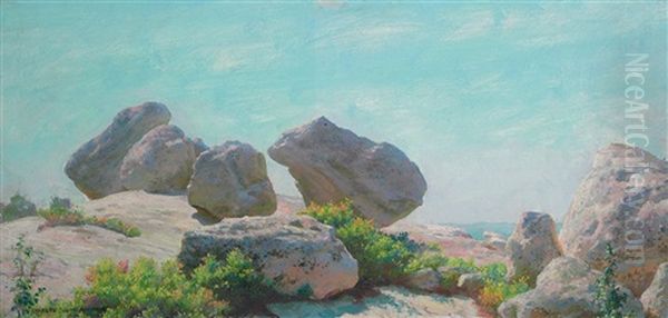 Boulders On Bear Cliff, The Conference Oil Painting by Charles Curran