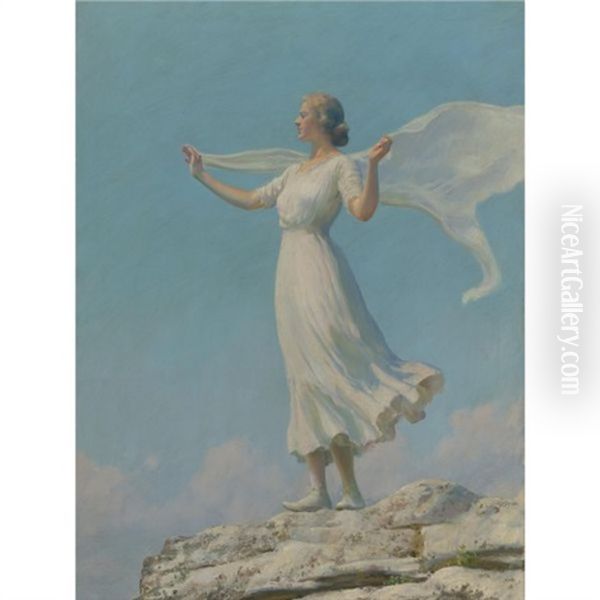 The South Wind (the Breezy Day) Oil Painting by Charles Curran