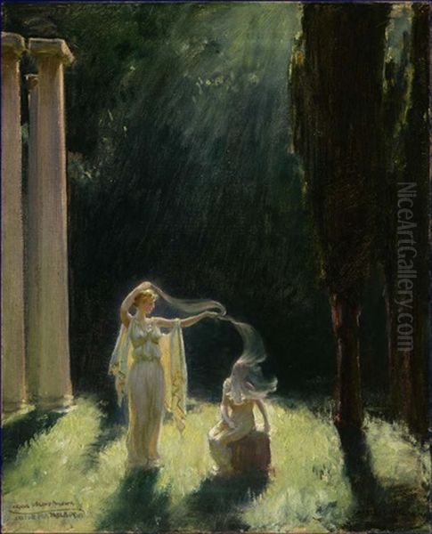 Venus Veiling Pandora Oil Painting by Charles Curran