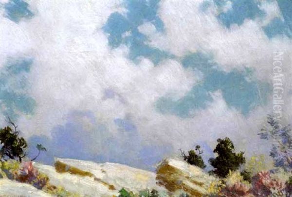Clouds Above A Hilltop Oil Painting by Charles Curran