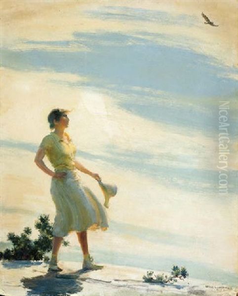 Sunshine On The Cliff Oil Painting by Charles Curran