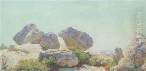 Boulders On Bear Cliff Oil Painting by Charles Curran