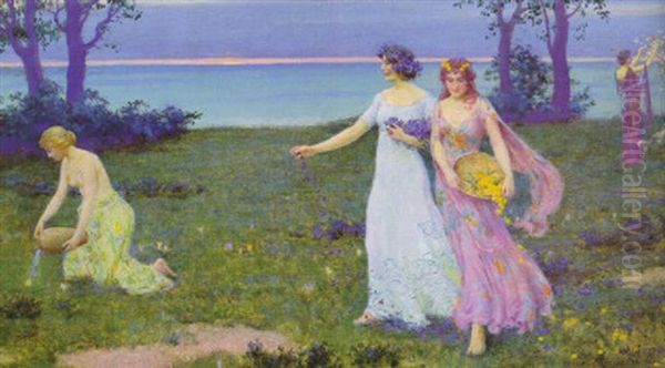 The Dawn Of Spring Oil Painting by Charles Curran