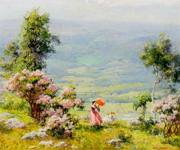 Pink Parasol Oil Painting by Charles Curran