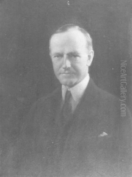 Portrait Of Calvin Coolidge Oil Painting by Charles Curran