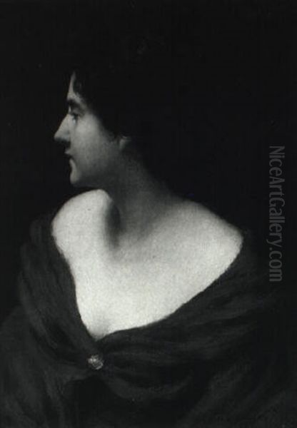 Woman In Red Oil Painting by Charles Curran