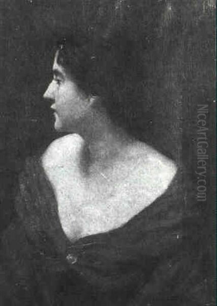 The Woman In Red Oil Painting by Charles Curran