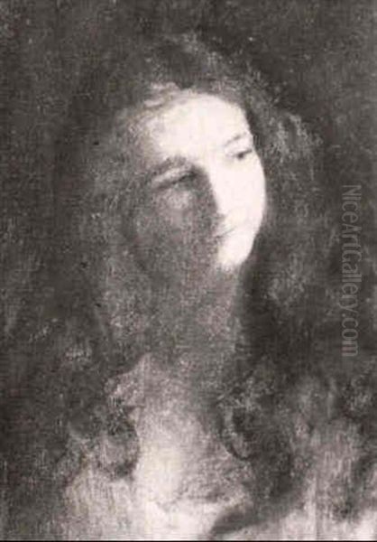 Portrait Of A Girl Oil Painting by Charles Curran