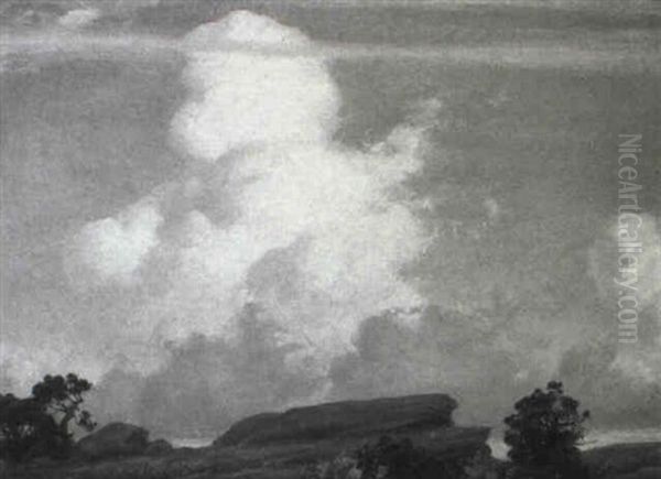 Landscape With Cloudy Sky Oil Painting by Charles Curran