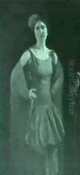 Mimi (portrait) Oil Painting by Charles Curran