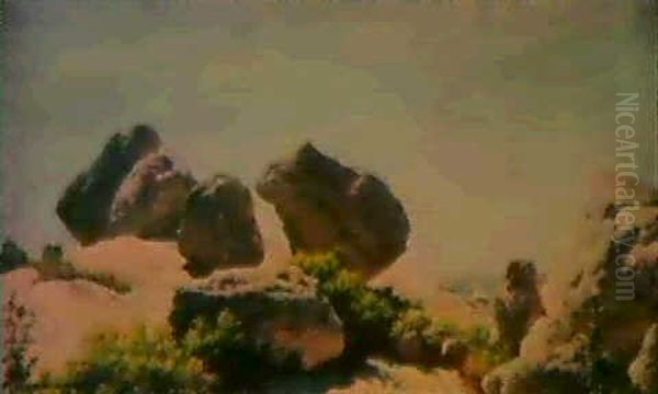 Western Landscape Oil Painting by Charles Curran