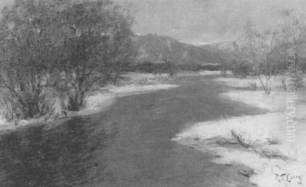 Schneeschmelze Im Allgau Oil Painting by Robert Franz Curry