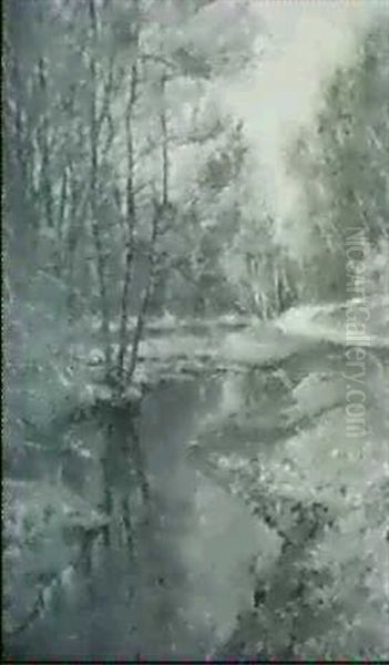 Stream In Autumn Oil Painting by Robert Franz Curry