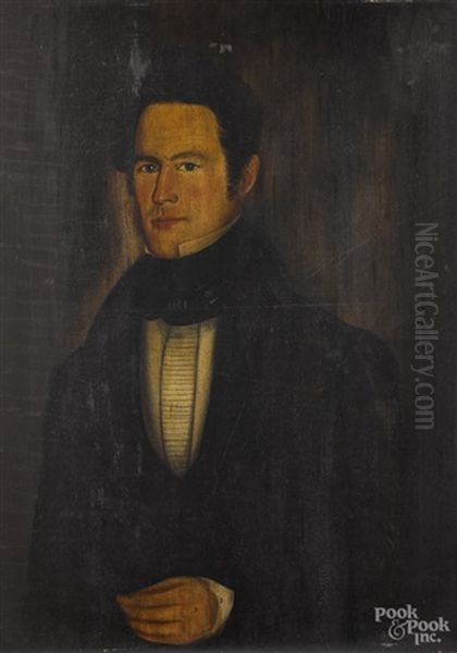 Portraits Of A Husband And Wife (pair) Oil Painting by Ralph Wormsley Curtis