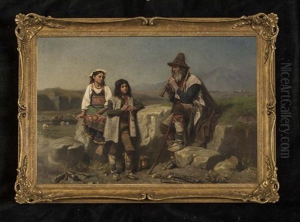 The Shepherd's Tune Oil Painting by Alfred de Curzon