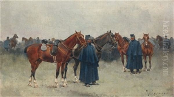 Descanso De Las Maniobras Oil Painting by Josep (Jose) Cusachs y Cusachs