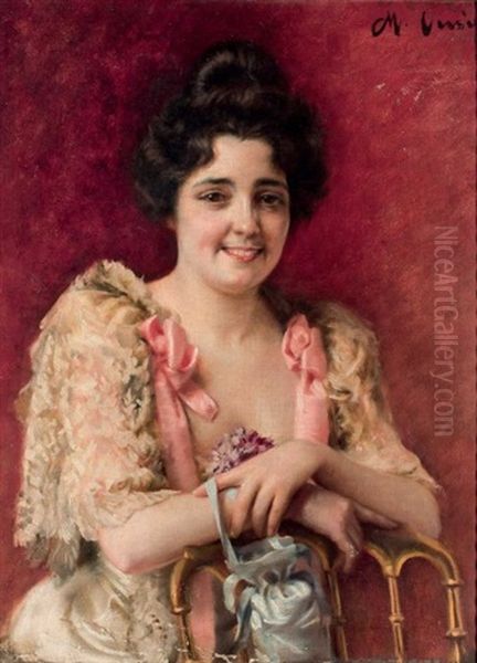 Retrato De Dama Oil Painting by Manuel Cusi Y Ferret