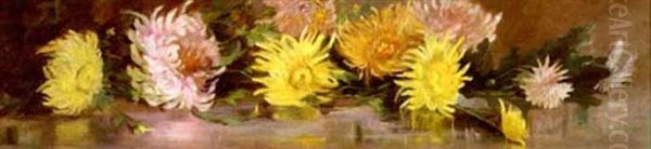 Chrysanthemums Oil Painting by Carl Gordon Cutler