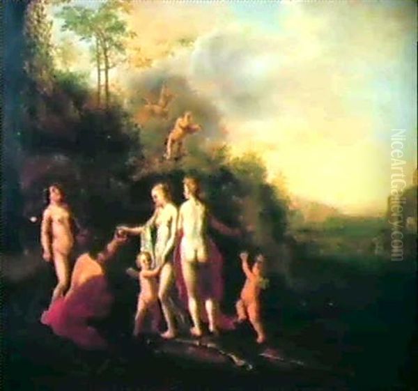 Il Giudizio Di Paride Oil Painting by Abraham van Cuylenborch