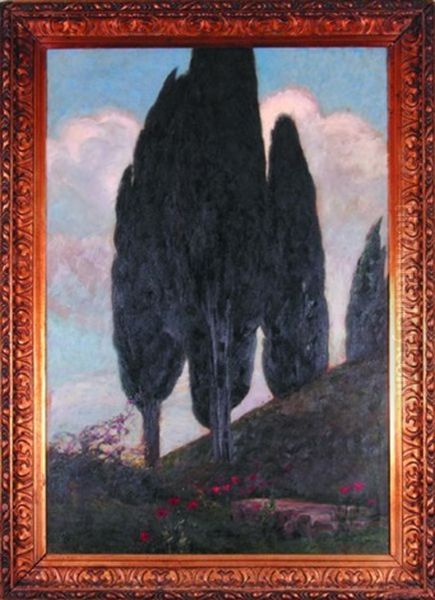 Cyprysy Oil Painting by Zefir Cwiklinski