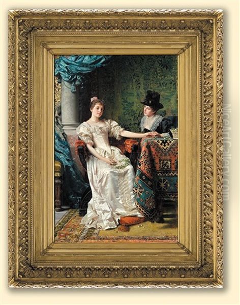 Wedding Wreath Oil Painting by Wladislaw Czachorski