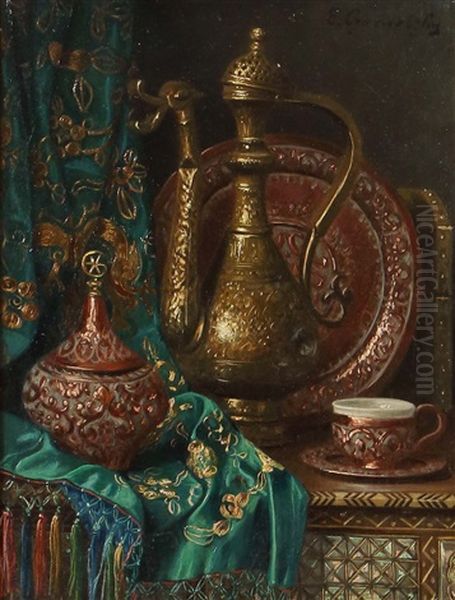 Stillleben Mit Orientalischen Antiquitaten Oil Painting by Ernst Czernotzky