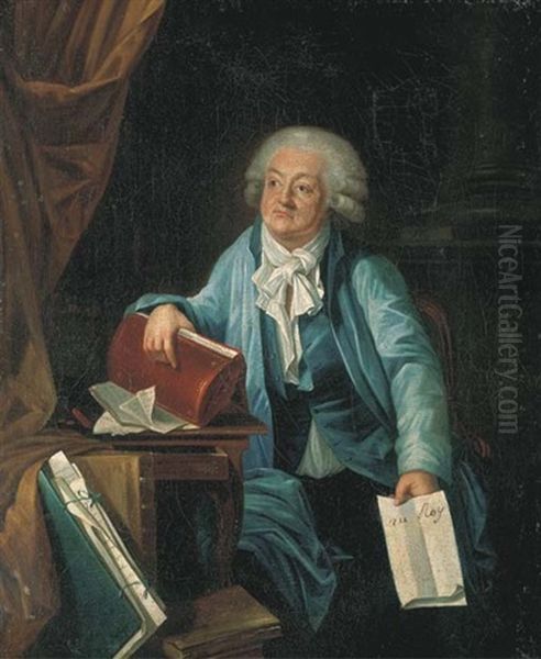 Portrait Du Comte Mirabeau Tenant L'adresse Au Roi Oil Painting by Laurent Dabos