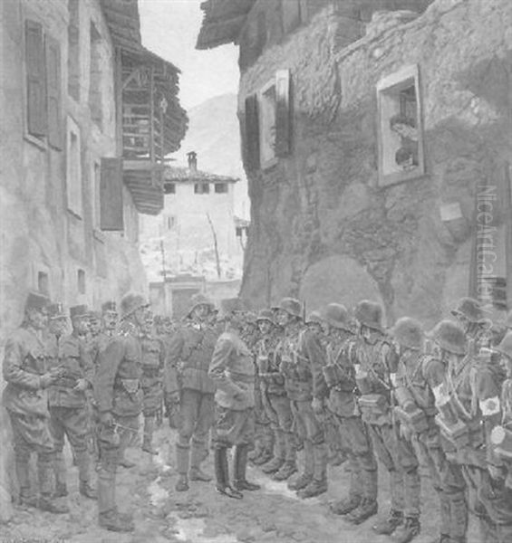 Italienische Front, 1. Weltkrieg Oil Painting by Wilhelm Dachauer