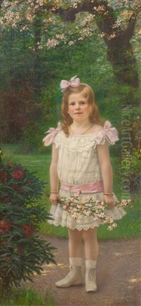 Silvia Oil Painting by Eduard Daelen