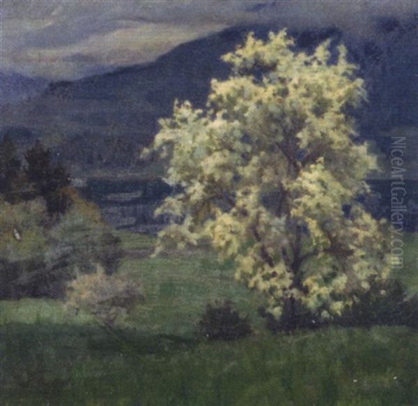 Fruhling Am See Oil Painting by Christl Dafert