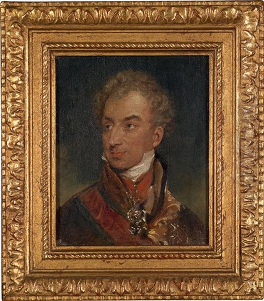 Klemens Wenzel Lothar Furst Metternich Oil Painting by Moritz Michael Daffinger