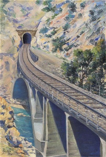 Demiryolu Oil Painting by Sevket Dag