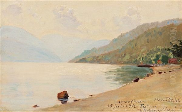 Strandheim 25 Juli 1912,  Fest Paa Hohenzollern Oil Painting by Hans Dahl