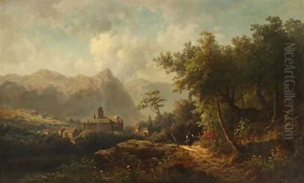 Schloss Tarasp Bei Scoul Oil Painting by Hans Dahl