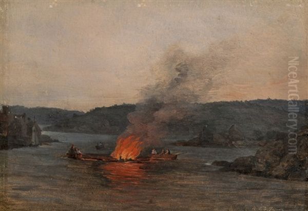 St. Hans Bal Oil Painting by Johan Wilhelm Ludwig Dahl