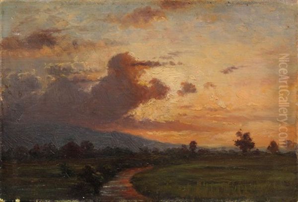 Morgenstimmung Bei Pillnitz Oil Painting by Johan Wilhelm Ludwig Dahl