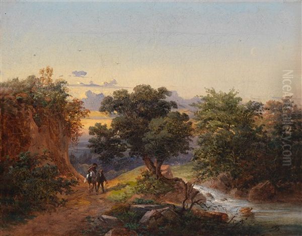 Motiv Aus Dem Plauenschen Grund Bei Dresden Oil Painting by Johan Wilhelm Ludwig Dahl
