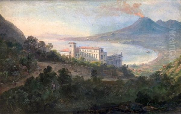 Utsikt Over Quisisana Og Napoli-golfen Oil Painting by Johan Wilhelm Ludwig Dahl