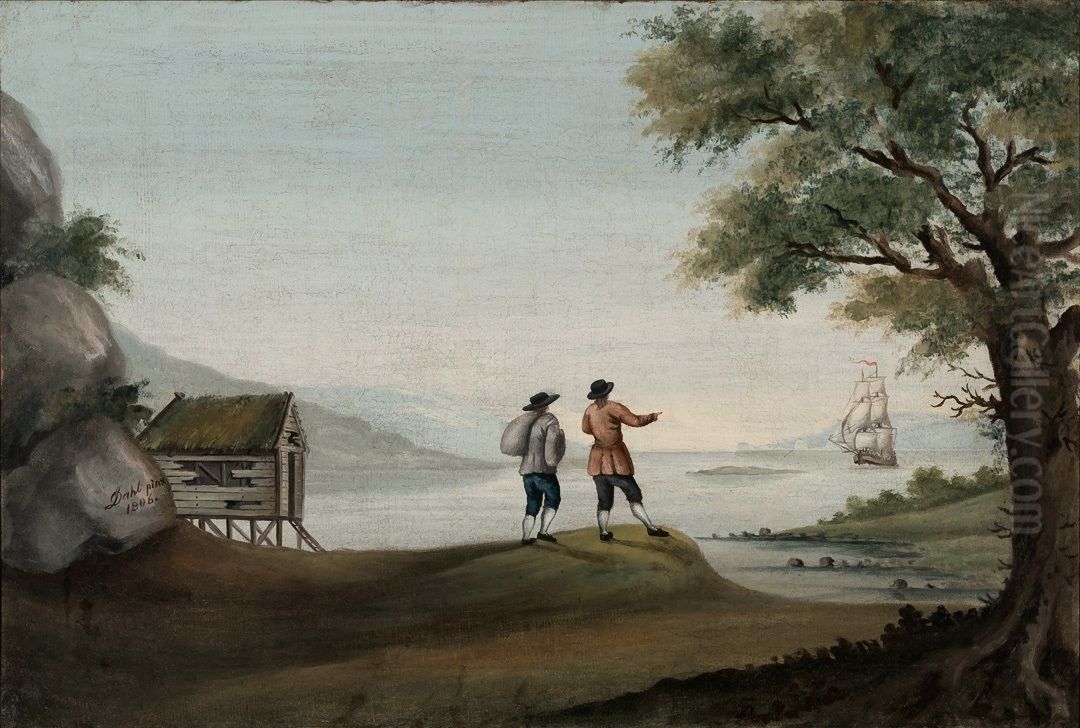 Landskap Oil Painting by Johan Wilhelm Ludwig Dahl